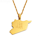 Syria Map Pendant Necklace