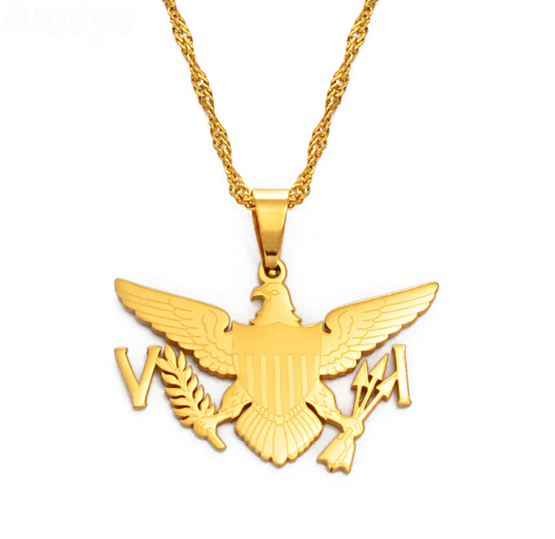 U.S Virgin Islands Eagle Pendant Necklace