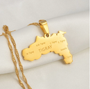 Tigray Map with cities Pendant Necklace
