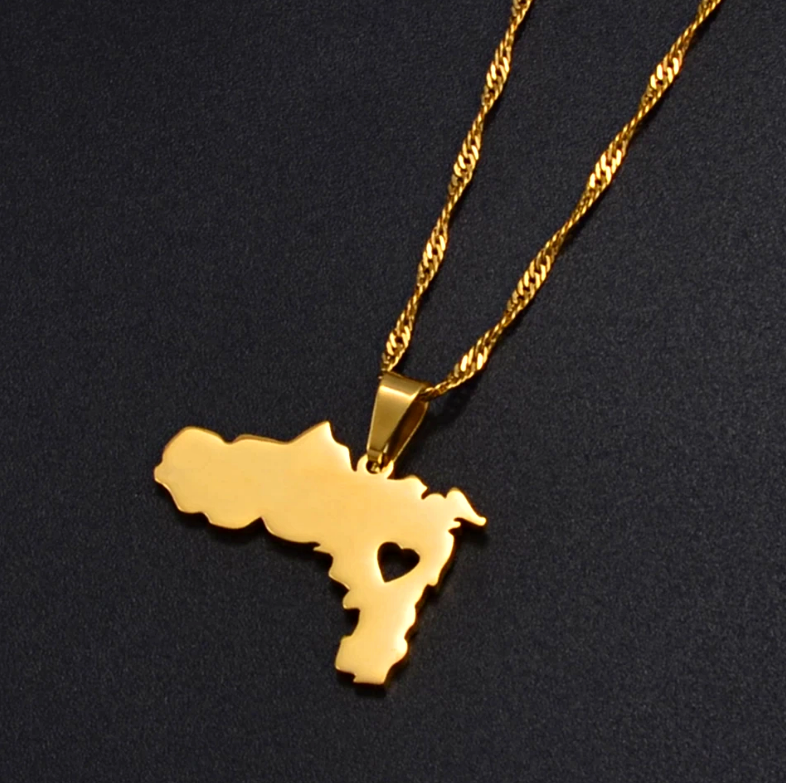 Tigray Map Pendant Necklace