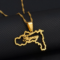 Tigray Map Outline Pendant Necklace
