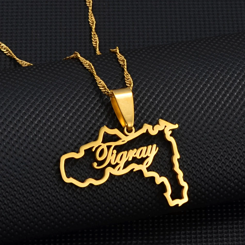 Tigray Map Outline Pendant Necklace