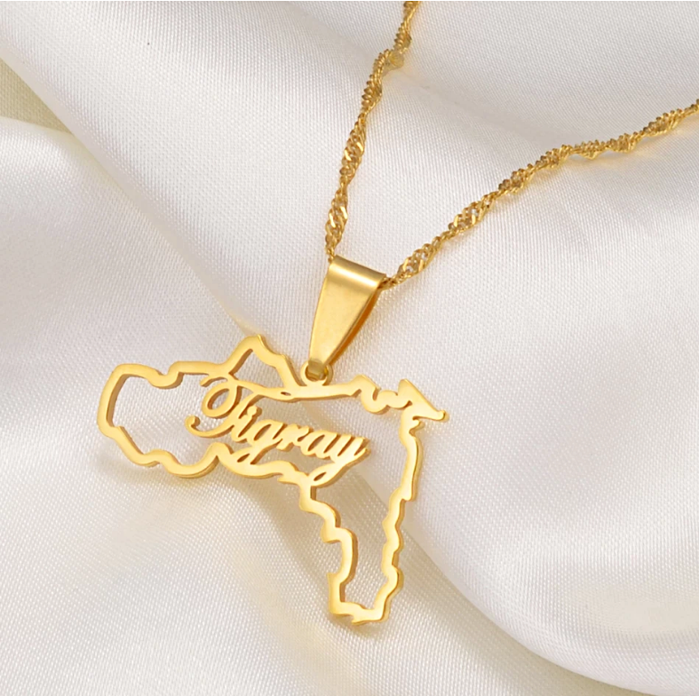 Tigray map outline Pendant Necklace
