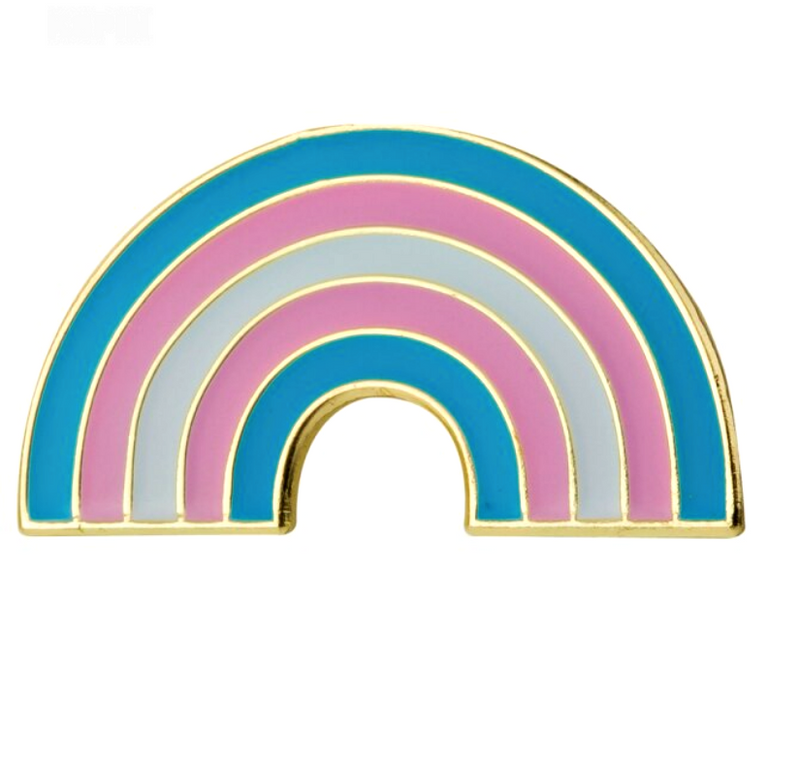 Transgender Pride Flag Rainbow Shaped Lapel Pin