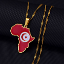 Tunisia Flag Africa Map Necklace