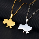 Ukraine Map Pendant Necklace