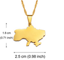 Ukraine Map Pendant Necklace