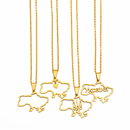 Ukraine Map Outline Pendant Necklace