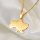 Ukraine Map Pendant Necklace