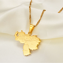 Venezuela Map with Cities Pendant Necklace
