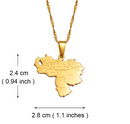 Venezuela Map with Cities Pendant Necklace