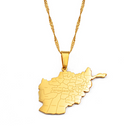 Afghanistan Map With Cities Pendant Necklace