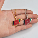 Afghanistan Map With Flag Pendant Necklace