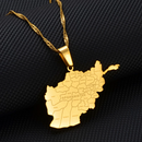 Afghanistan Map With Cities Pendant Necklace