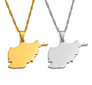 Afghanistan Map Pendant Necklace