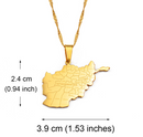 Afghanistan Map With Cities Pendant Necklace