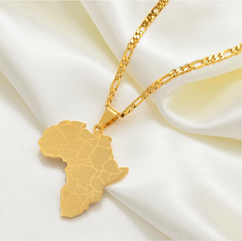 Africa Map Necklace without Madagascar