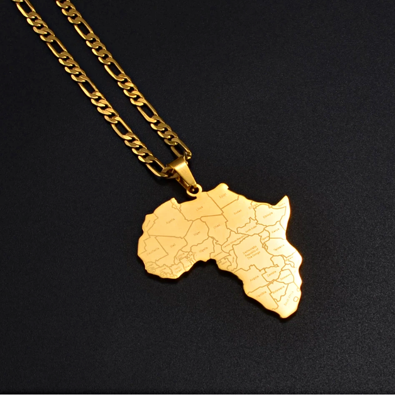 Africa Map Necklace With Country Names