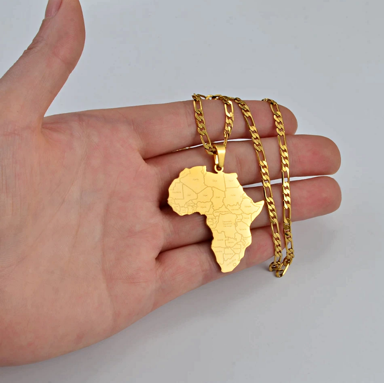 Africa Map Necklace With Country Names