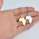 Africa Map with Flag Symbols Necklace