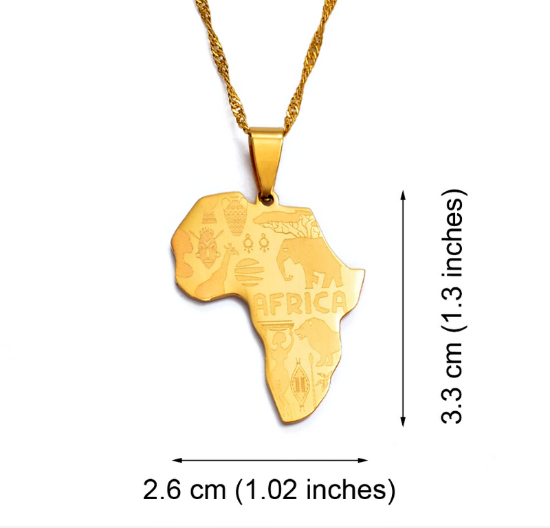 Africa Map Safari Necklace