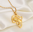 African Woman Africa Map Necklace
