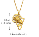 African Woman Africa Map Necklace