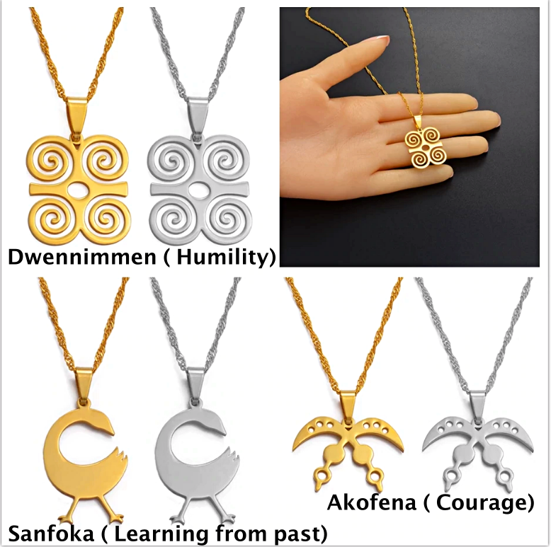 Akofena Adinkra Symbol Pendant Necklace