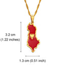 Albania Map with Flag Pendant Necklace