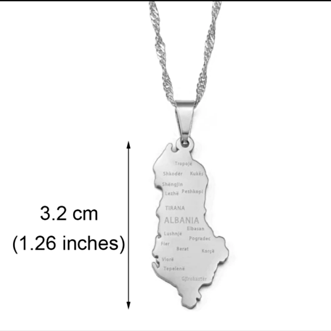 Albania pendant necklace with cities