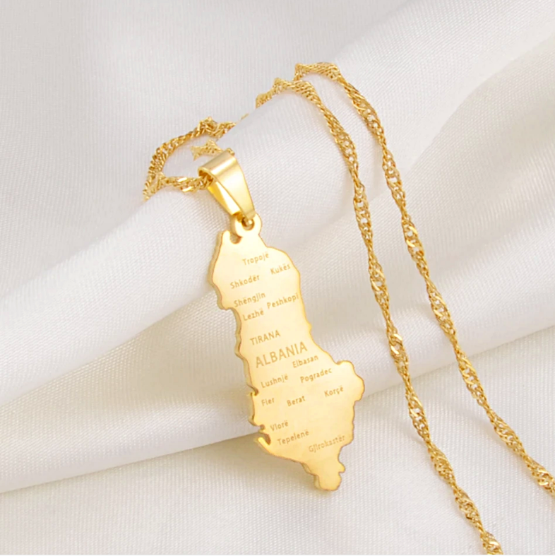 Albania Pendant Necklace with Cities