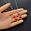 Albania Map with Flag Pendant Necklace