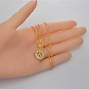 Initial Round Pendant Necklace