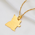 Angola Map With Cities Pendant Necklace