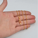 Red Stone Mini Ankh Cross Necklace