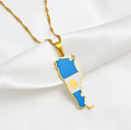 Argentina Map with Flag Pendant Necklace