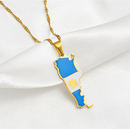 Argentina Map with Flag Pendant Necklace