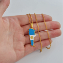 Argentina Map with Flag Pendant Necklace