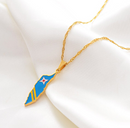 Aruba map with Flag Pendant Necklace