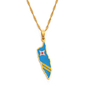 Aruba map with Flag Pendant Necklace