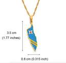 Aruba map with Flag Pendant Necklace