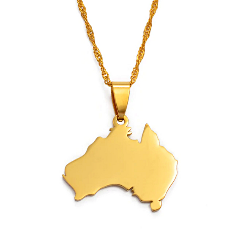 Australia Map Pendant Necklace