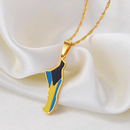 Bahamas Andros Map with Flag Pendant Necklace