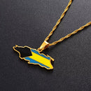 Bahamas Map with Flag Pendant Necklace