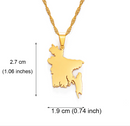 Bangladesh Map Pendant Necklace