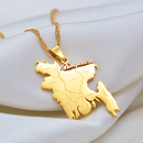 Bangladesh Map with Cities Pendant Necklace