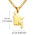 Bangladesh Map Pendant Necklace