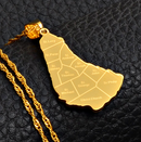 Barbados Map with Cities Pendant Necklace