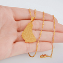 Barbados Map with Cities Pendant Necklace