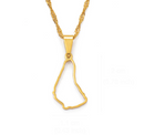 Barbados Map Outline Pendant Necklace